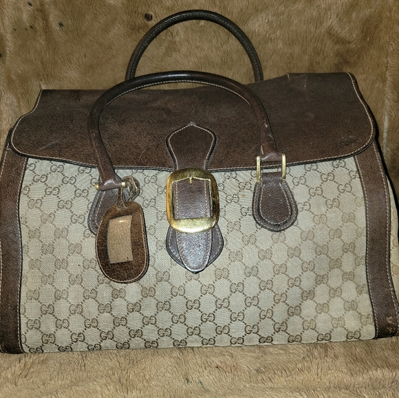 Gucci GG Boston weekender LARGE  Carryall travel luggage Vintage Authentic Rare - Picture 5 of 14